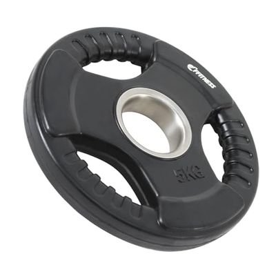 Disco Peso in Ghisa Gommato Dischi Palestra Bilanciere Olimpico Foro 50mm Piastra Tri-Grip da 2.5 a 20 kg (5, 1 disco)