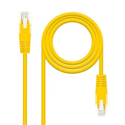 NANOCABLE 10.20.0400-Y - Cable de red Ethernet RJ45 Cat.6 UTP AWG24, 100% cobre, Amarillo, latiguillo de 0.5mts