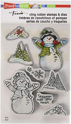Stampendous Sneeuwman Kardinalen Cling Stamps and Dies Set, 6.75 x 0.25 x 4.75