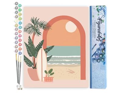 Figured'Art Peinture par Numéro Adulte Arche vers la mer - Activité Manuelle Kit de Loisir Créatif DIY Numéro d'Art Complet - 40x50cm sans châssis en bois