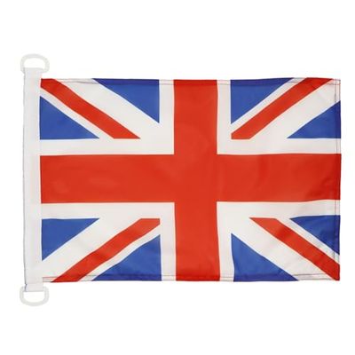 AZ FLAG - Drapeau Royaume-Uni - 45x30 cm - Pavillon Nautique Anglais - Uk - Grande Bretagne Spécial Bateau Et Extérieur En Maille Bloquée Avec Anneaux Plastiques Intégrés - 30g
