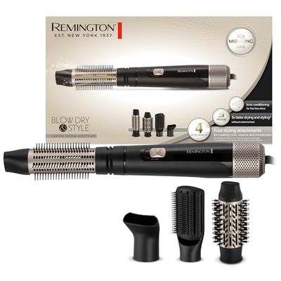 Remington Brosse Soufflante (Idéale Cheveux Longs) Blow Dry et Style (1000W, Température variable, Air Frais, Ionique, 2 brosses rondes 50 et 38mm, Brosse Lissage, Concentrateur) AS7500, 341.0 grams