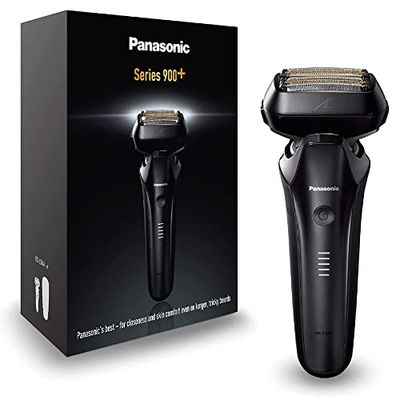 Panasonic ES-LS6A-K803 Afeitadora eléctrica Con 6 Cuchillas Para Uso En Seco y Húmedo Para Hombres, Inalámbrica, Sensor Receptivo Barba, Cuchillas De Acero Japonés, Cabezal MultiFlex 22D Negro Mate