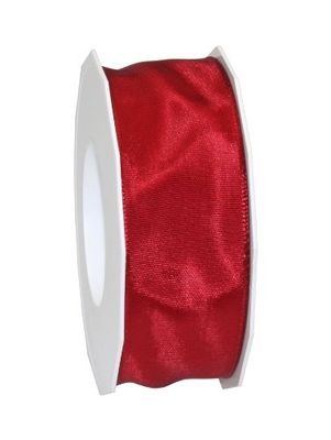 PRÄSENT C.E. Pattberg Lyon Ruban Taffetas avec Fil de Fer Rouge Rubis Largeur 40 mm Longueur 25 m
