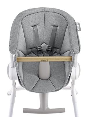 Béaba, Almofada para cadeira alta de bebé Up & Down, assento têxtil, 6 meses a 3 anos, ultra confortável, fácil de manter, cinzento