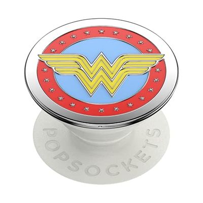 PopSockets: PopGrip - Supporto e Impugnatura per Telefoni Cellulari e Tablet con Un Top Intercambiabile - Wonder Woman Enamel