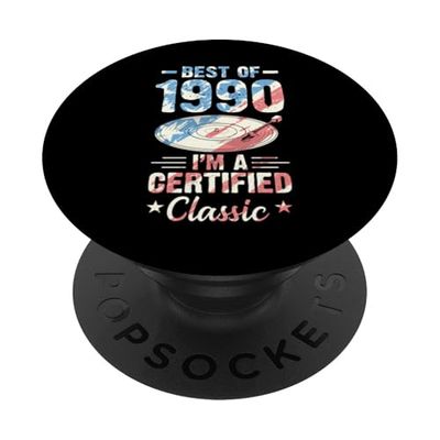Disco de vinilo de cumpleaños Best Of 1990 I'm A Certified Classic PopSockets PopGrip Adhesivo