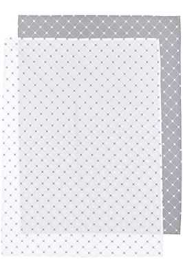 Meyco X MrsKeizer Louis Lot de 2 draps pour lit d'enfant Gris/Blanc 100 x 150 cm