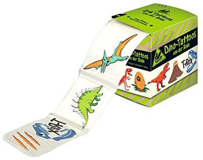 moses. Dino Tattoos for Children, 24 Cool Dinosaur Adhesive Tattoos, T-Rex Stegosaurus & Co., Temporary & Skin-Friendly Tattoo for Kids, Gift for Children's Birthday Parties