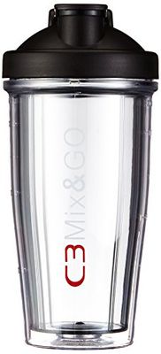 C3 doppia parete, Tazza con chiusura tappo, 0,5 l, Nero