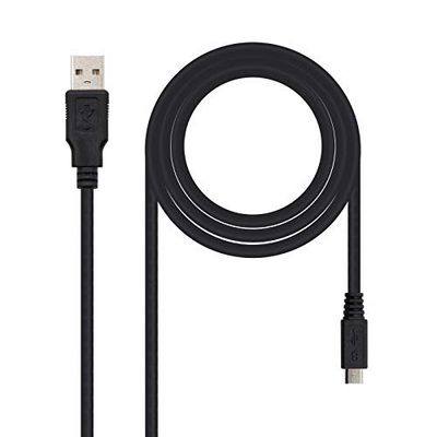 Monkey Ladder USB 2.0 naar micro-USB-kabel, voornamelijk voor mobiele telefoons en digitale camera's, type A/M-Micro B/M, stekkerstekker, 0,8 m, zwart