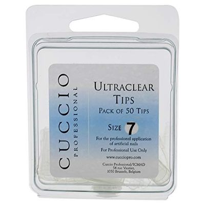 Cuccio Ultraclear 50-Piece Nail Tips, Size 7
