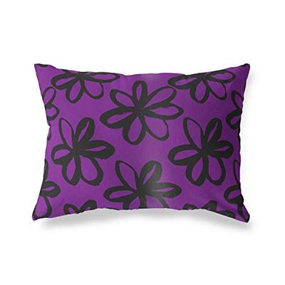 BonaMaison Fundas para Cojínes, Morado-Negro Funda de Almohada para Sofá Coche Silla Oficina Cama Decorativa Moderna Decoración del Hogar, 45x60 Cm - Diseñado y Fabricado en Turquía