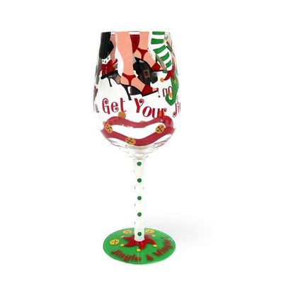 Top Shelf Get Your Jingle On Wine Glass