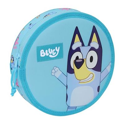 Safta Blauw pennenetui, rond, 18 stuks, gemakkelijk te reinigen, etui voor kinderen, ideaal voor kinderen van 5 tot 14 jaar, comfortabel en veelzijdig, kwaliteit en duurzaamheid, 21 x 3,5 cm,