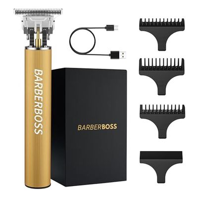 BarberBoss Beard & Hair Trimmer for Men – Rechargeable, Cordless Stubble Trimmer with Precision Blades, Ideal for Beard, Mustache & Facial Hair Grooming, Hair Trimmer Men