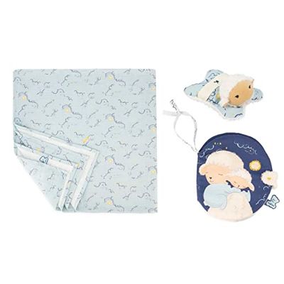 KALOO - Doux Sommeil - Mon 1er Coffret de Naissance pour Endormir Bébé - Imagier + Mini Peluche Mouton + Maxi Lange Emmaillotage Bébé 1 m - Dès la Naissance, K221008
