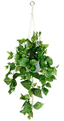 Konstgjord Philo-hängampel med kruka, konstgjord växt, ranka, girlang, grön växt, dekoration, växtampel, grön växt, inomhusväxt, klätterväxt, murgröna, blomampel, krukväxt, konstgjord blomma, Philo