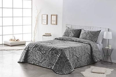 VIALMAN Colcha Bouti leve de Sofia 29 com design de caxemira para cama de casal de 135 cm, colcha de caxemira 135, colcha de paisley 230 x 270 cm, cor de arengo