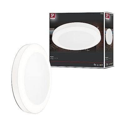 Paulmann 94528 Circula Lampada da soffitto a LED per esterni, con sensore crepuscolare/movimento, IP44, rotonda, incl. 1 x 14 W, bianco caldo, beige, plastica, 3000 K