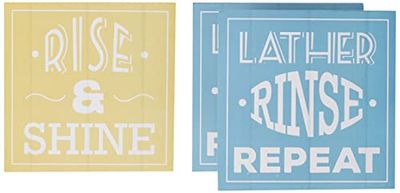 Premier Housewares 2800766 Bathroom Wall Plaques - Multi-Colour, Set of 3,1x20x20 cm