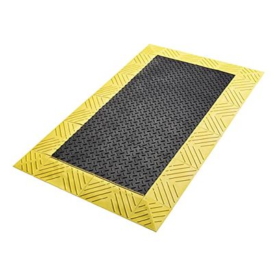 Antislipmat Prima, 107cm x 183cm, Zwart Geel