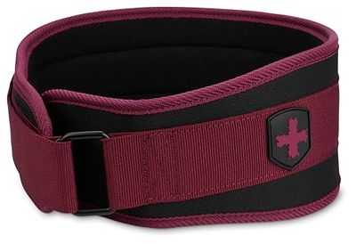 Harbinger Cintura da Sollevamento Pesi Foam Core 4.5" (11.43cm) – Fit Contour con 9 Supporti in Schiuma per Stabilità Schiena e Core, Fibbia in Acciaio, Rivestimento Morbido, Unisex, Merlot, Media