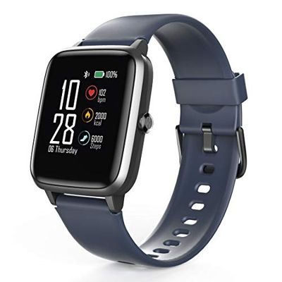 Hama Smartwatch 4900, waterdicht (fitnesstracker voor hartslag/calorieën, sporthorloge met stappenteller, slaapmonitor, muziekbediening, fitnessarmband voor dames en heren, batterijduur 6 dagen) blauw