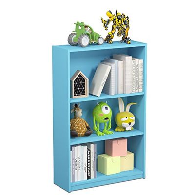 Furinno JAYA Simply Home Librería Ajustable de 3 Niveles, Azul Claro