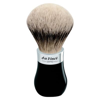 Pennello da barba con punte argentate di pelo di tasso, Ø 22 mm, manico a forma di goccia