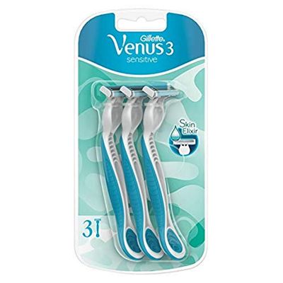 Gillette Venus3 Sensitive - Rasoio usa e getta da donna, 3 pezzi