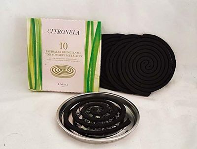 Roura 10 peças de incenso em espiral citronela cera, verde, tamanho único