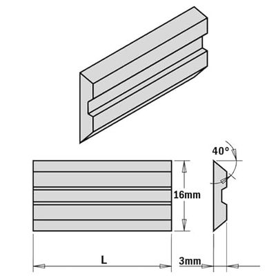 CMT Orange Tools 795.080.16 - Juego de 2 cuchillas sistema centrolock 80x16x3mm hps