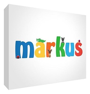 Little Helper MARKUS-A5BLK-15DE diamant polerad baby minnen/tok, personanpassad med jungelnamn, markus, stor, 15 x 21 x 2 cm