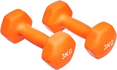 Amazon Basics Halters, neopreen, 2 stuks, 6 kg (2 x 3 kg), oranje