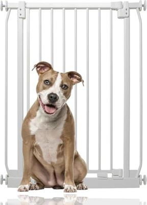 Bettacare Extra Tall Elite Narrow Dog Gate, 65.5cm - 74.5cm, Matt White, Extra Tall 100cm in Height, Narrow Pressure Fit Pet Gate for Dog and Puppy, Pet and Dog Barrier, Easy Installation