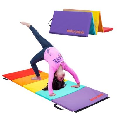 Flybar - Tapis de gymnastique facile à nettoyer, robuste, pliable, rembourré, léger, portable, poignée de transport, équipement de gymnastique pour activités et jeux, pour enfants, modèle original