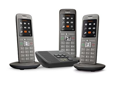 Gigaset CL660A Trio - Téléphone Fixe sans Fil - Répondeur - 3 Combinés - Gris Anthracite [Version Française]