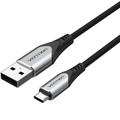 Watio Wave Câble USB 2.0 vers micro USB de 2 m, gris, idéal pour le transfert de données et la charge, résistant et flexible