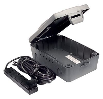 Masterplug WBXBFG10B-MP Caixa resistente às intempéries, com 4 socket 10 m, extensão de lente, cinzento escuro