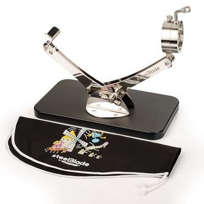steelBlade - Jambon Sublim articulé rotatif à 360° en acier inoxydable avec ventouse de fixation + couvre-jambon Kukuxumusu - Support à jambon fabriqué en Espagne