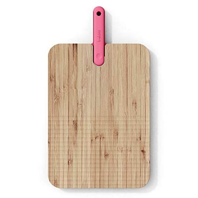 Trebonn - Artù Integrated Knife Bread, Planche à découper en bambou avec couteau à pain scié, 43 x 24 x 2,2 cm. pour pain, pizza, fougère, et autres produits 1120101