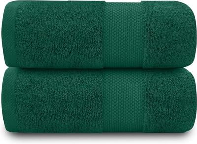 GC GAVENO CAVAILIA Toalla de algodón Egipcio, Paquete de 2 Toallas para baño, Toalla de baño de 700 g/m², Color Verde, 70 x 125 cm