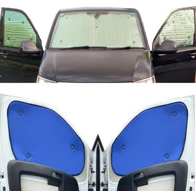Window Blind Kit Compatible With Skoda Yeti (Years 2009-2017) (Front Set) With Backing Colour in Blue, Reversible