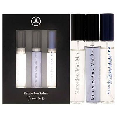 Mercedes-Benz Discovery Coffret for Unisex 3 Pc Mini Gift Set (Man Eau De Toilette 10ml + Man Intense Eau De Toilette 10ml + Sign Eau De Parfum 10ml)