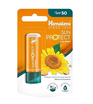 Himalaya Sun Protect Baume à lèvres avec SPF 50 et protection contre les rayons UVA, protège vos lèvres des dommages causés par le soleil, 4,5g