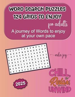Word Search Puzzles for adults: 124 Grids to Enjoy: A Journey of Words to Enjoy at Your Own Pace