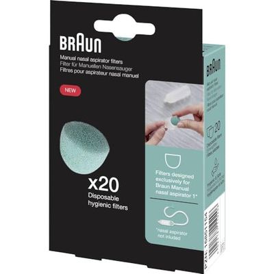 Braun Filtres pour le Mouche-bébé manuel 1 | 20 pièces | Filtres jetables et hygiéniques | À utiliser avec le Braun Mouche-bébé manuel 1 | BNF020