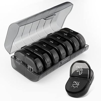 Romon Portapillole Settimanale a 7 Scomparti, 7 Giorni, Porta Pastiglie Settimanale, Contenitore Medicine, Pill Organizer