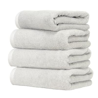 Ruggeri - Set of 4 Guest Towels 40 x 50 cm - 100% Pure Cotton Extra Soft - Let's Color! Collection (White)